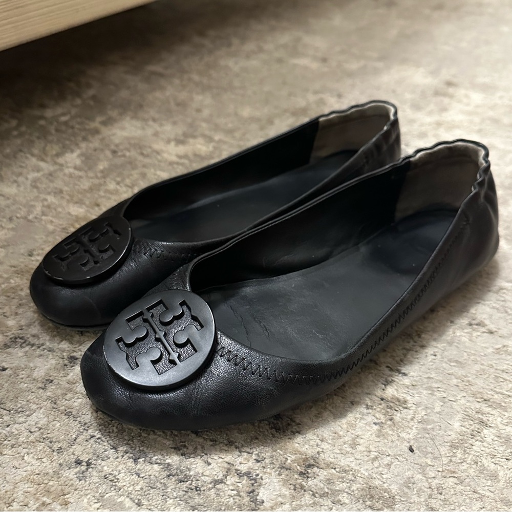 Sold❌Tory Burch black Minnie Travel Ballet Flats - size 8